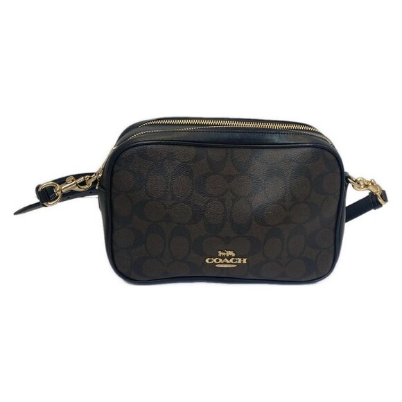 Auth COACH Signature F68168 Dark Brown Black PVC Leather - Shoulder Bag - Picture 1 of 10